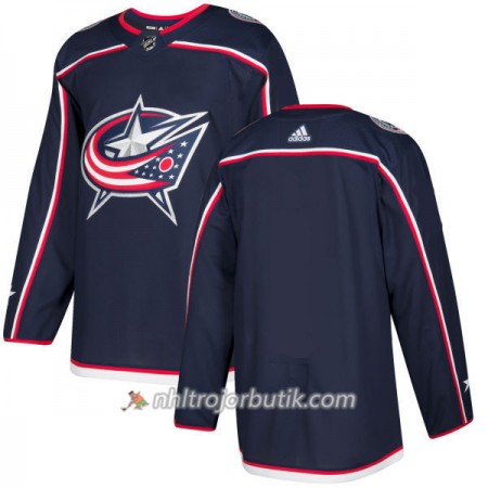 Män Ishockey Columbus Blue Jacket Tröjas Blank Adidas 2017-2018 Marinblå Authentic